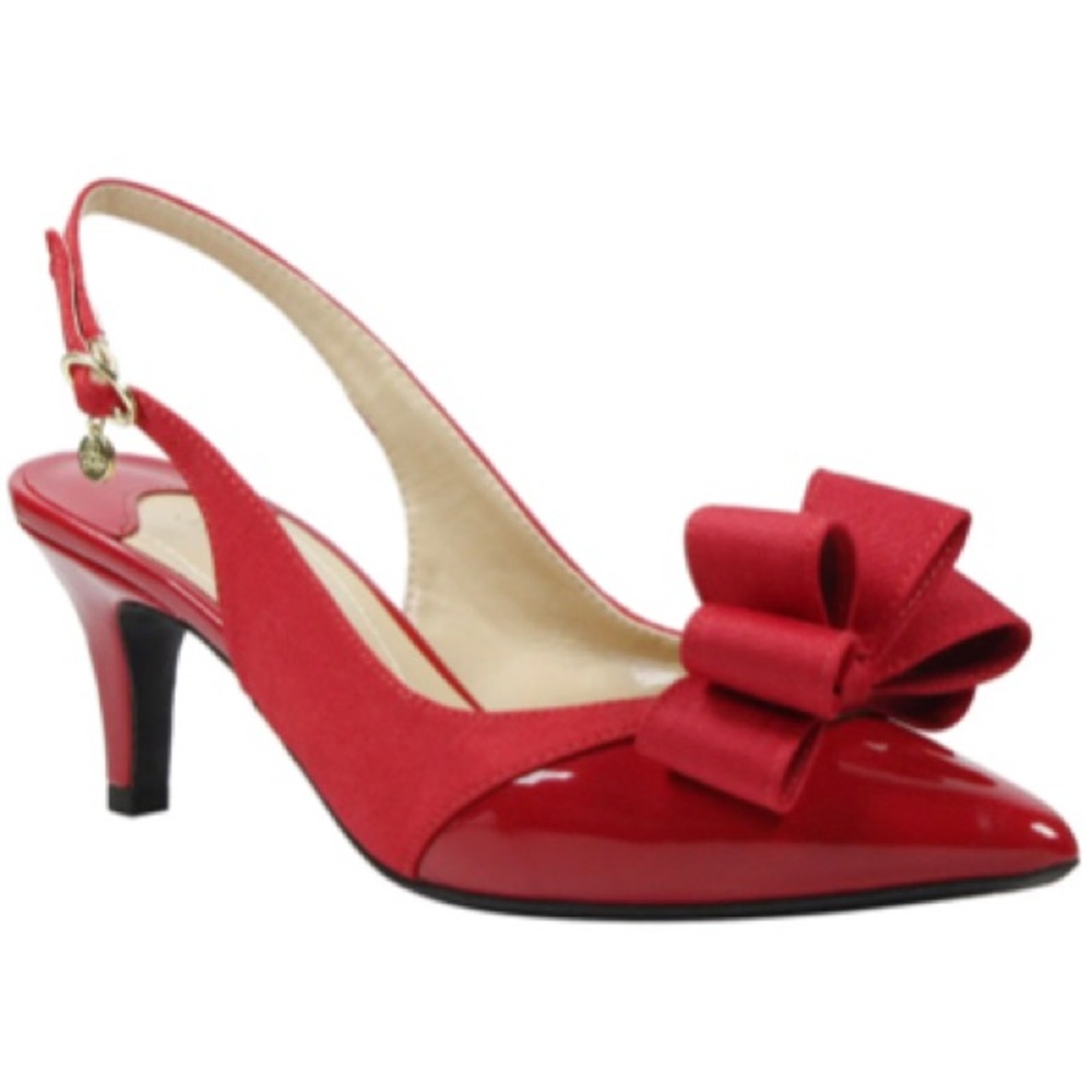J. Renee Red kitten heels pumps with bow on toes  ♥️♥️♥️ 👠 NEW IN BOX!!! - Picture 2 of 8
